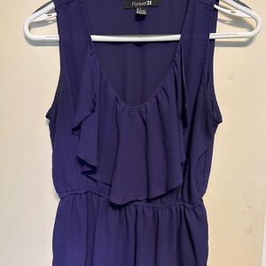 Purple ruffle tank top size S